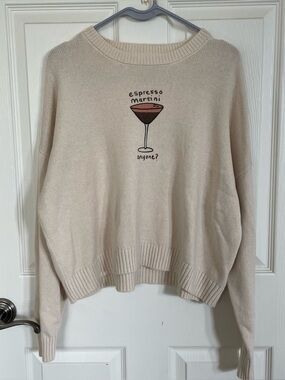 Francesca’s Beige Espresso Martini Pullover Sweater size M
